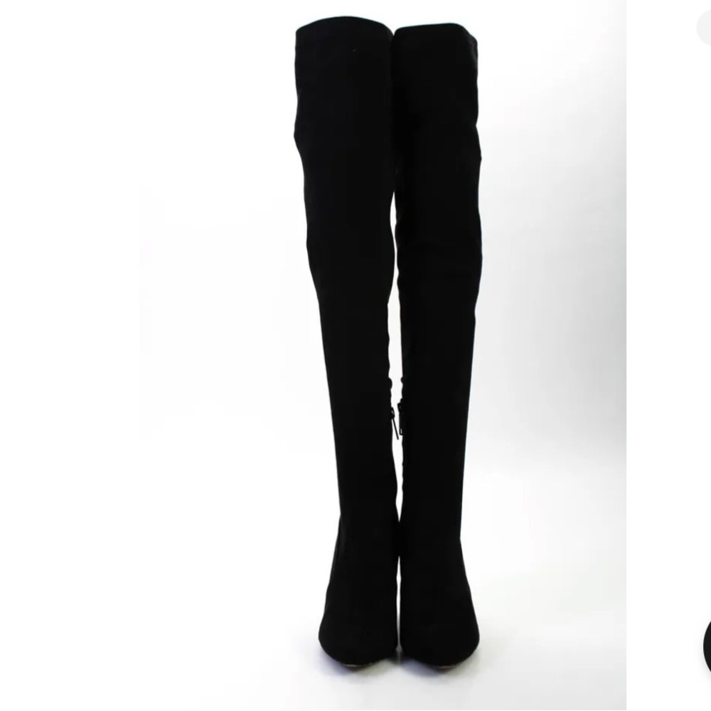 Joie Women's Pointed Toe over the Knee High stiletto Heels Black Size 7